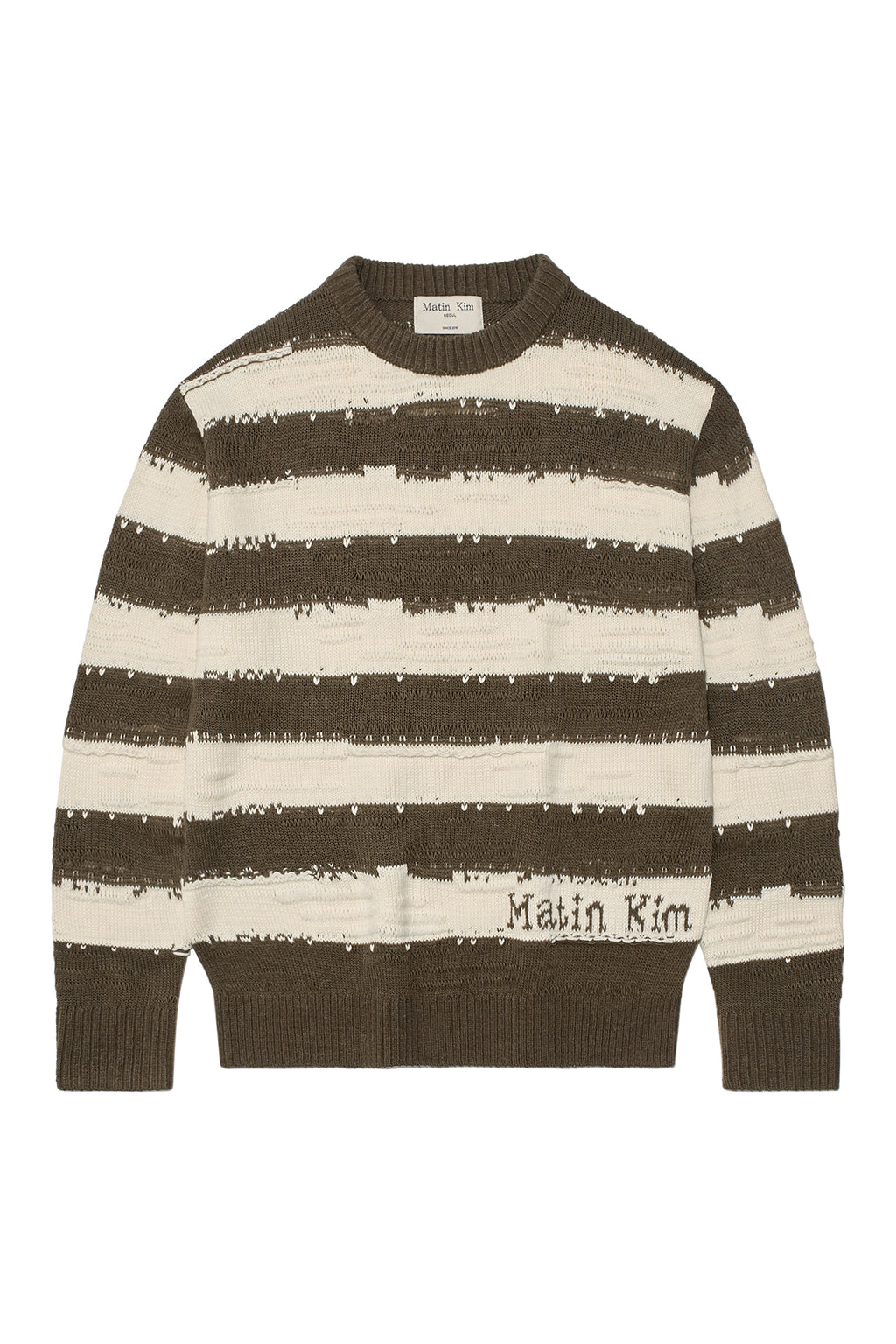 Matin Kim - Stripe Vintage Loose Pullover (Black) product image 11 | TRAB K-Fashion Australia
