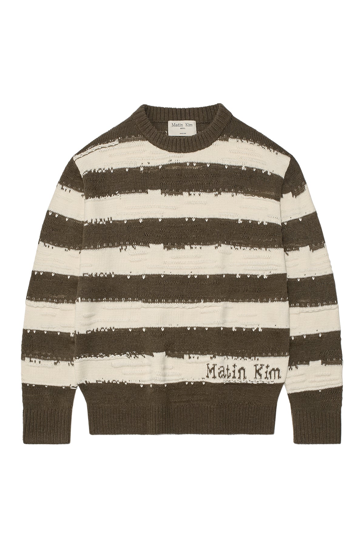 Matin Kim - Stripe Vintage Loose Pullover (Black) product image 11 | TRAB K-Fashion Australia