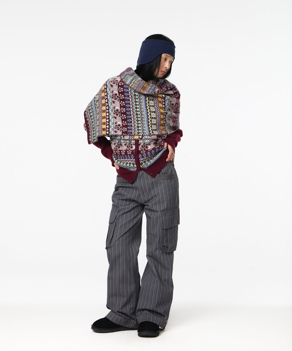Coyseio - Stripe Big Pocket Cargo Pants (Charcoal) product image 3 | TRAB K-Fashion Australia