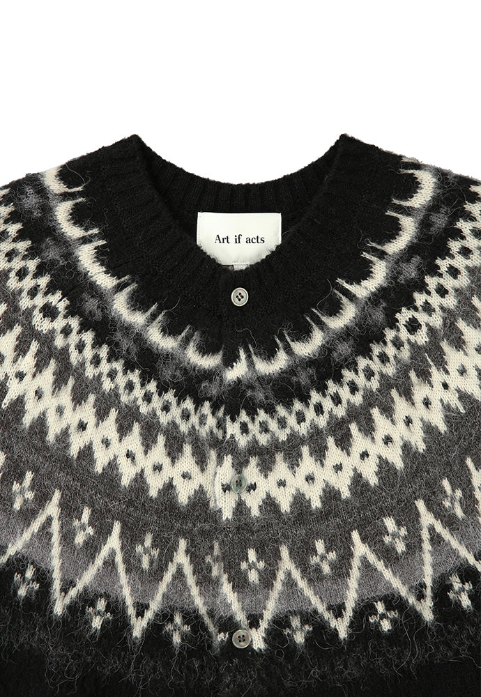Art if acts - Fair Isle Mohair Cardigan (Black) product image 9 | TRAB K-Fashion Australia