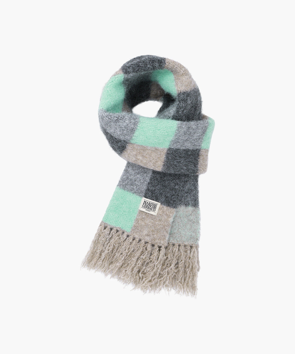 Marithe & Francois Girbaud - Classic Logo Fuzzy Knit Muffler (Mint) product image 1 | TRAB K-Fashion Australia