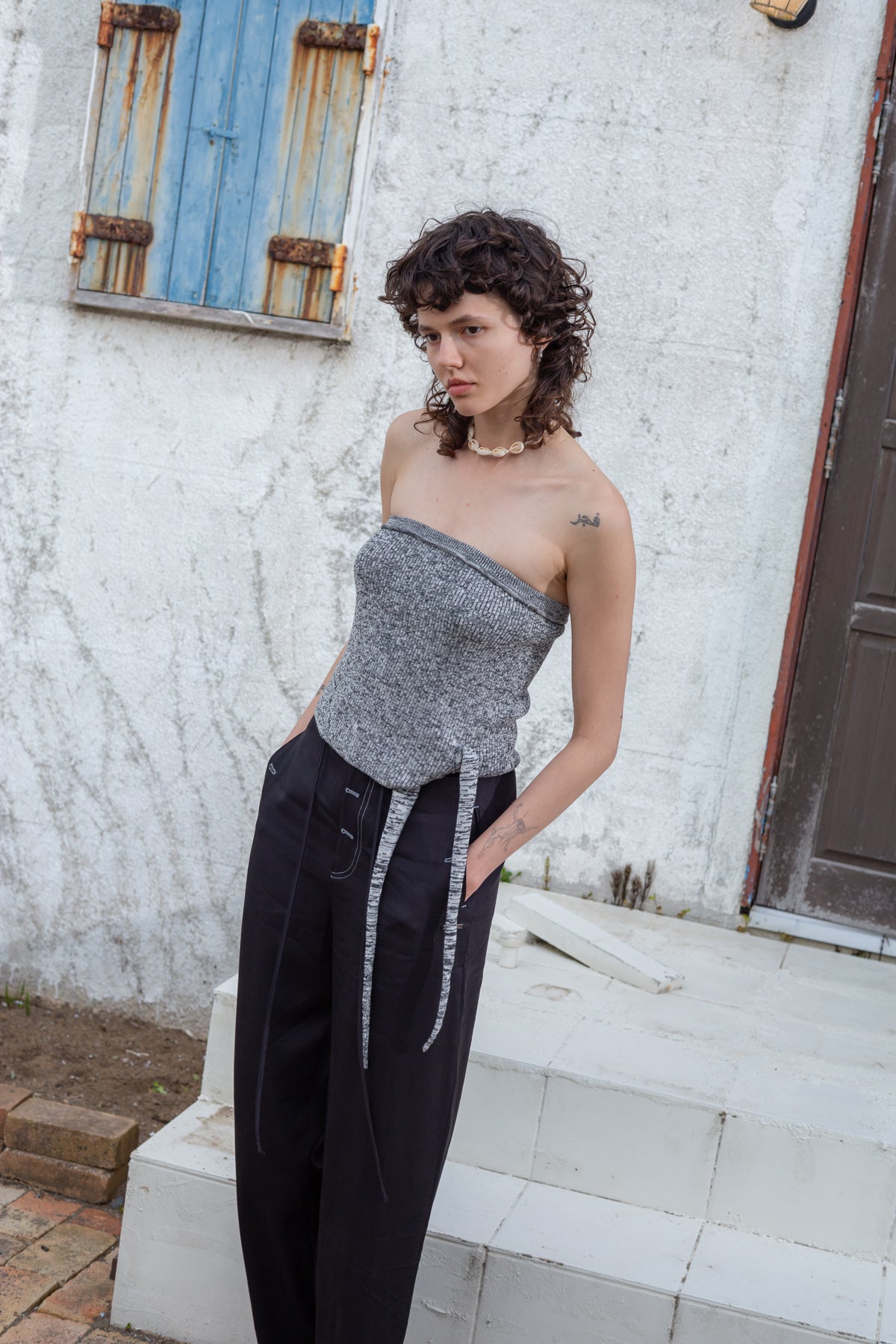 Matin Kim - Button Point String Wide Pants (Black) product image 12 | TRAB K-Fashion Australia