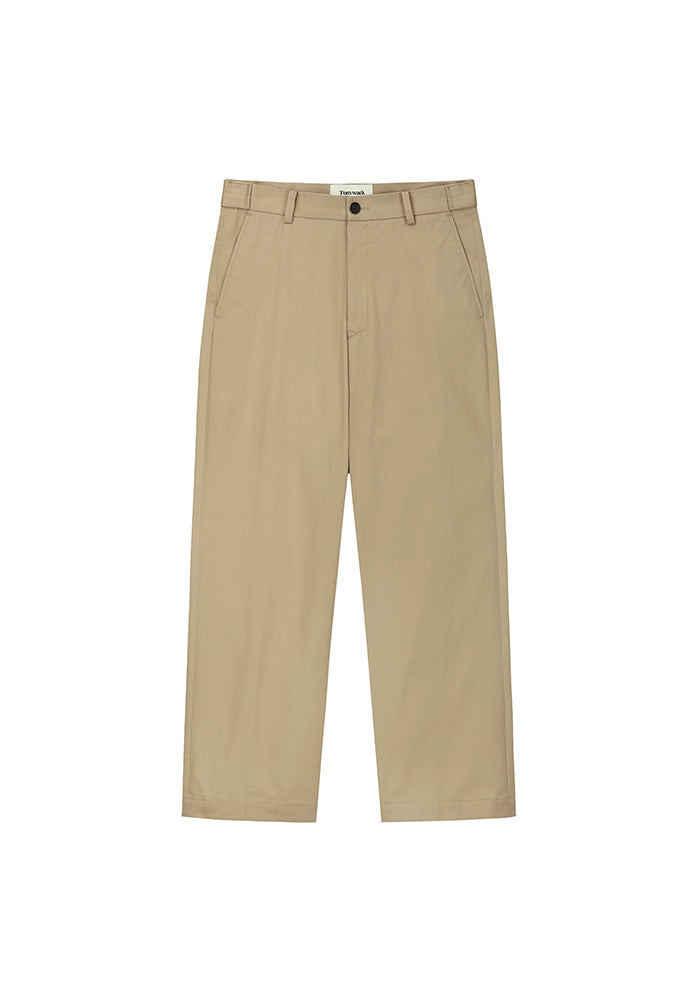 Tonywack - High-Twist Cotton No Tuck Wide Trousers (Beige) product image 5 | TRAB K-Fashion Australia