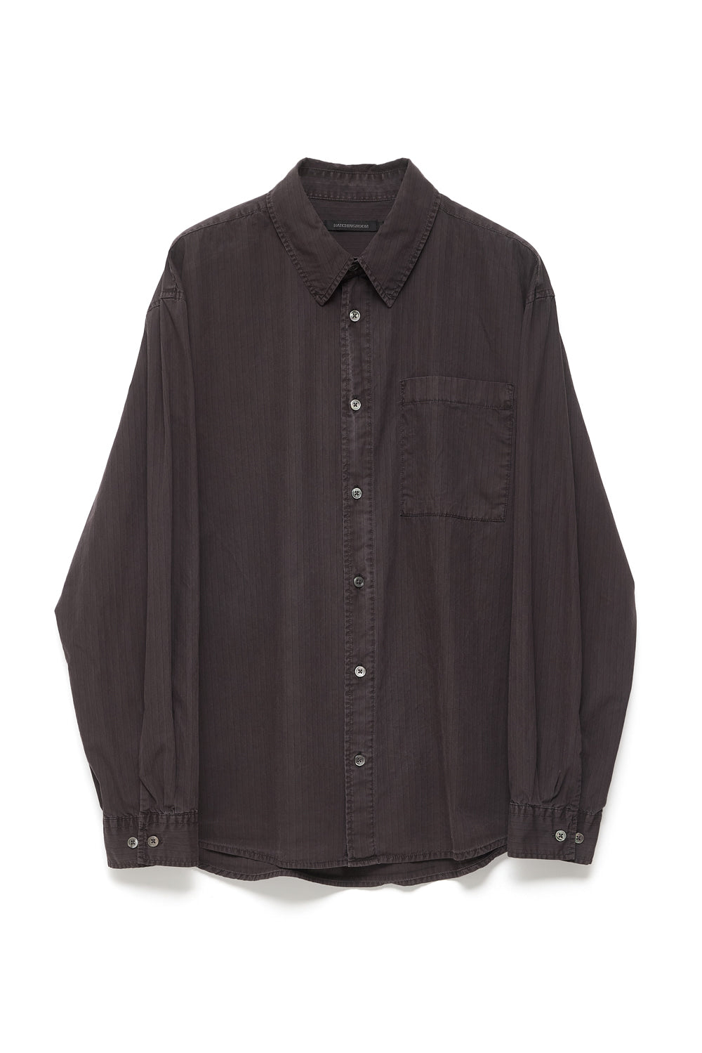 Hatchingroom - Museum Shirt Stripe (Over Dyed Purple Brown) product image 1 | TRAB K-Fashion Australia