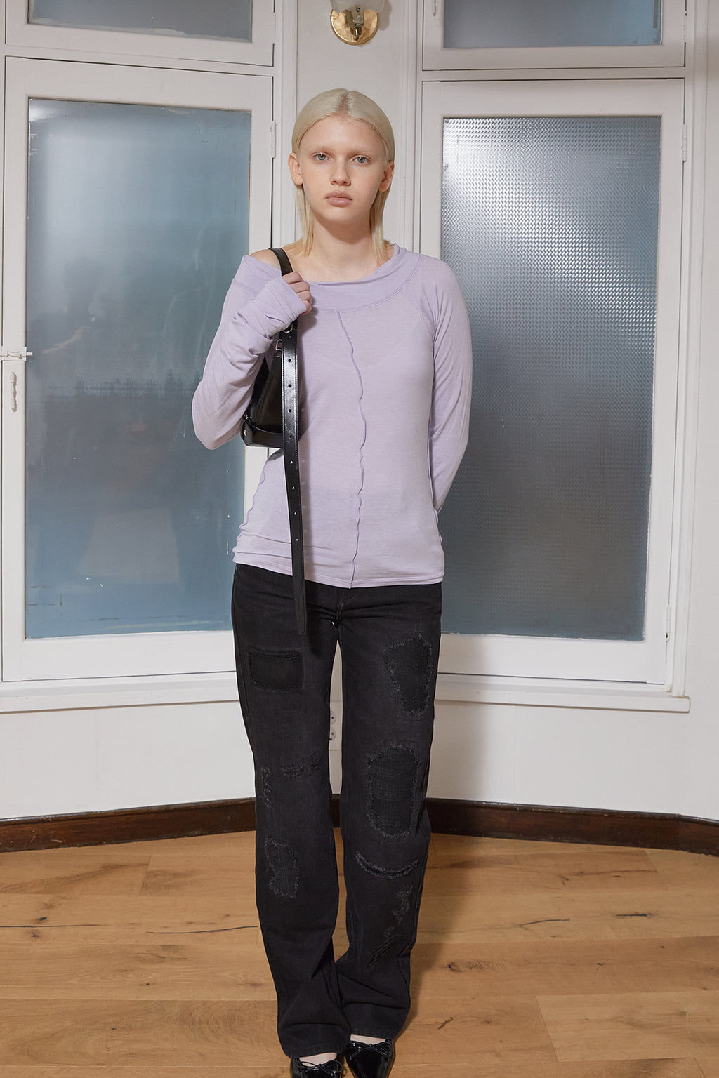 Matin Kim - Wide Neck Raglan Long Sleeve (Lilac) product image 10 | TRAB K-Fashion Australia