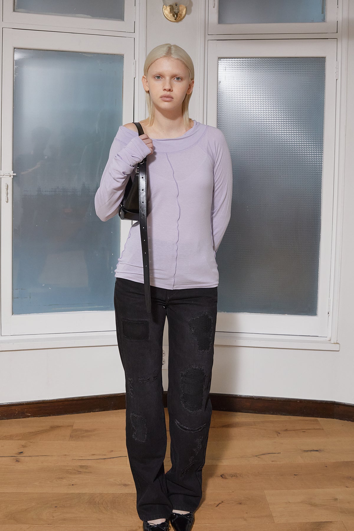 Matin Kim - Wide Neck Raglan Long Sleeve (Lilac) product image 10 | TRAB K-Fashion Australia