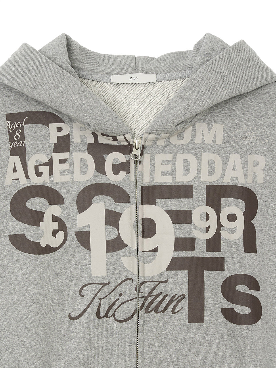 Kijun - Grocery Hoodie Zip-up (Melange Grey) product image 9 | TRAB K-Fashion Australia