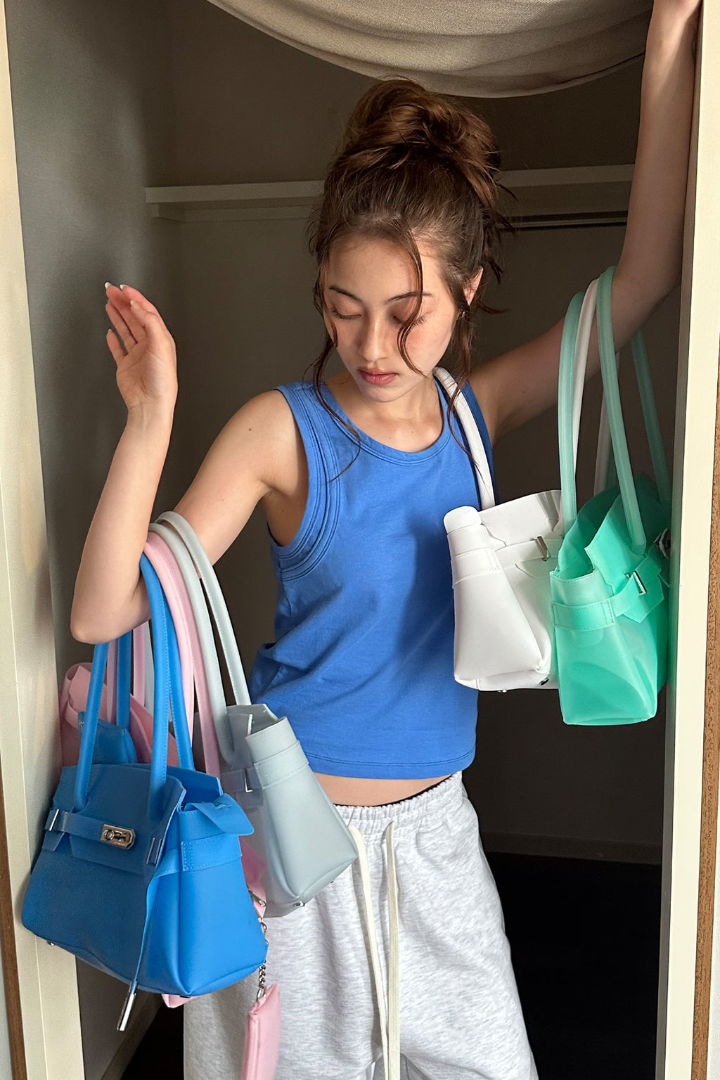Deinet - [free Card Wallet] Jelly Two-Way Bag (Blue) product image 4 | TRAB K-Fashion Australia