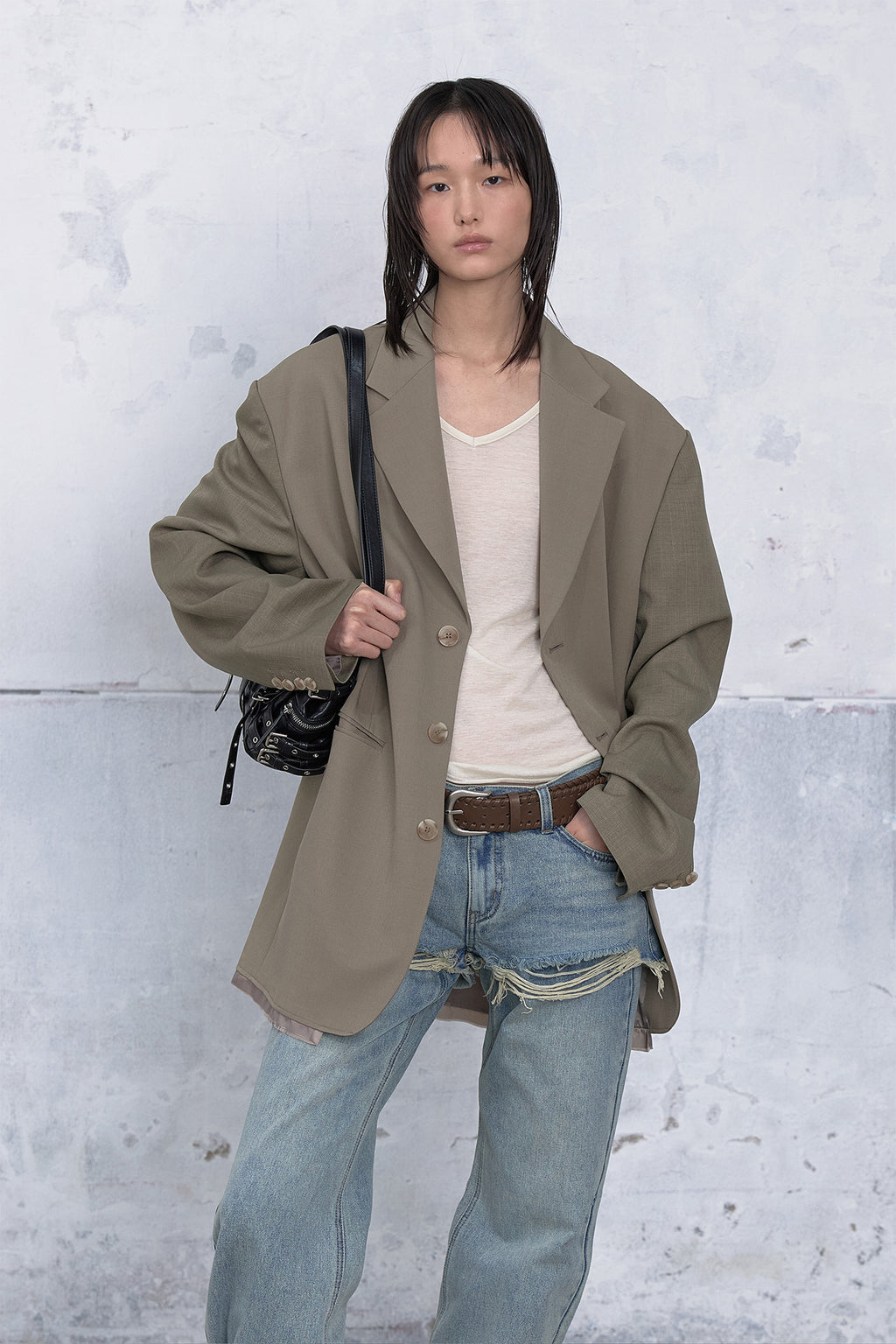 Deinet - Layered Semi Bootscut Denim Pants (Light Blue) product image 9 | TRAB K-Fashion Australia