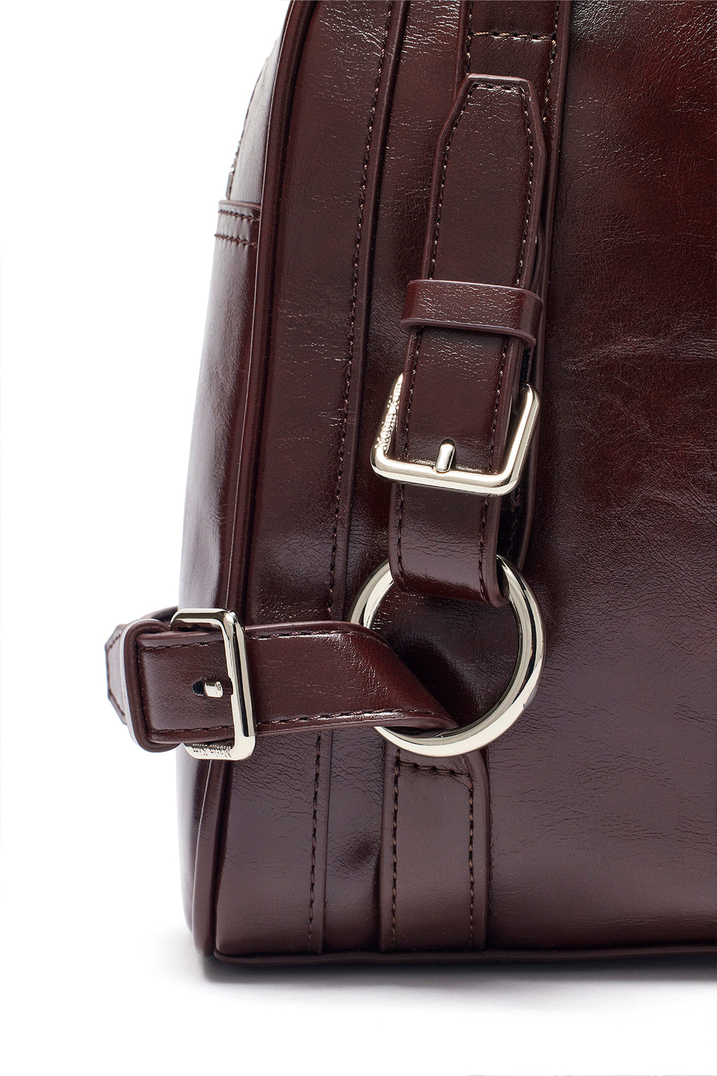 Matin Kim - Biker Detail Square Shoulder Bag (Dark Brown) product image 3 | TRAB K-Fashion Australia