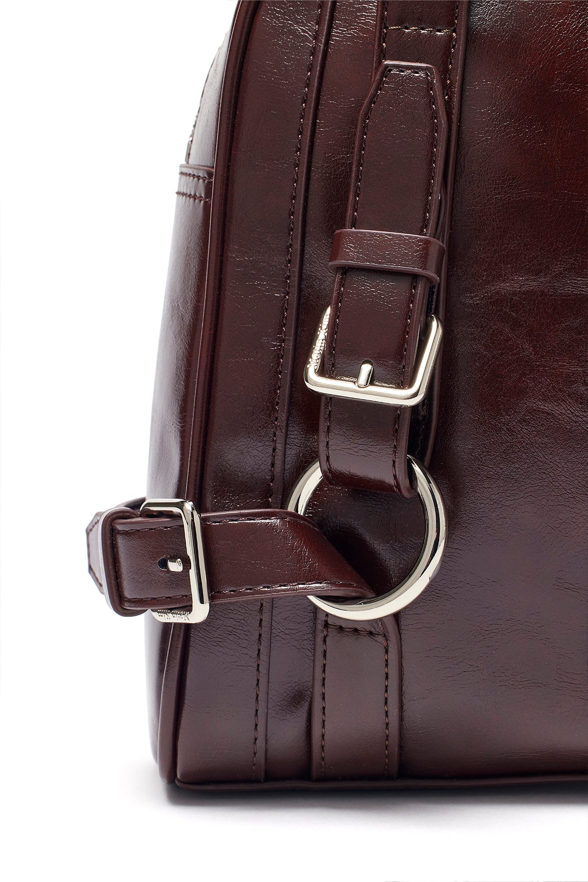 Matin Kim - Biker Detail Square Shoulder Bag (Dark Brown) product image 3 | TRAB K-Fashion Australia