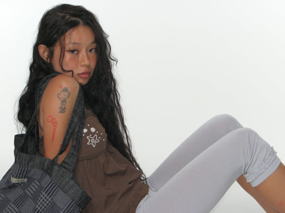 Coyseio - Stripe Rough Leggings (Light Grey) product image 8 | TRAB K-Fashion Australia
