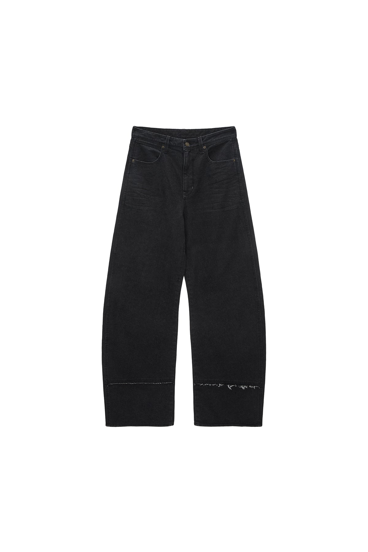 Matin Kim - Wide Cut Point Denim Pants (Black) product image 1 | TRAB K-Fashion Australia