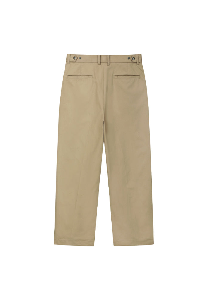 Tonywack - High-Twist Cotton No Tuck Wide Trousers (Beige) product image 6 | TRAB K-Fashion Australia