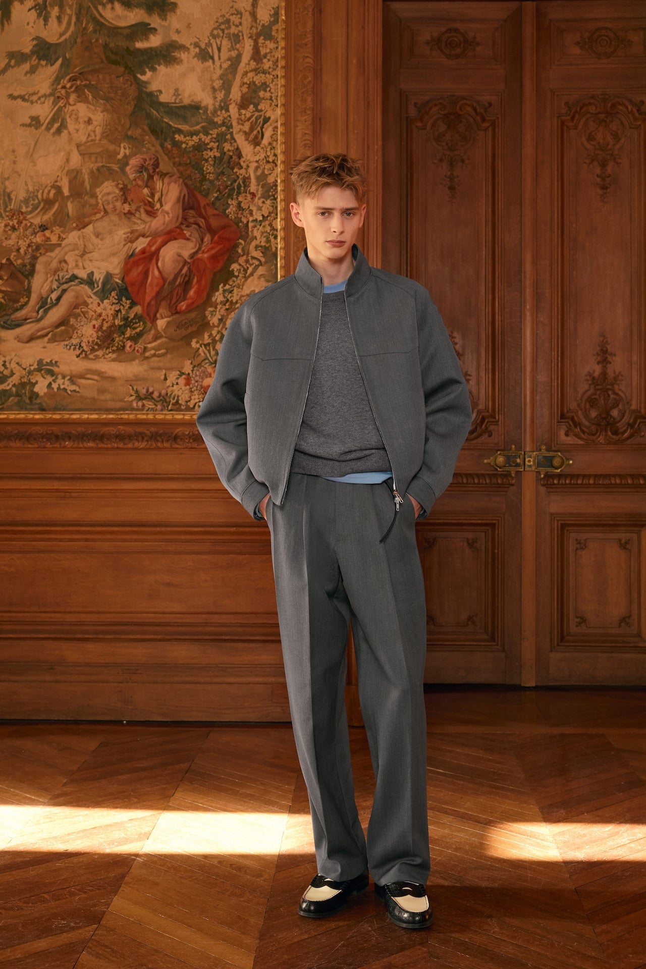 STU - High Neck Zip-up Wool Jacket (Grey) product image 13 | TRAB K-Fashion Australia