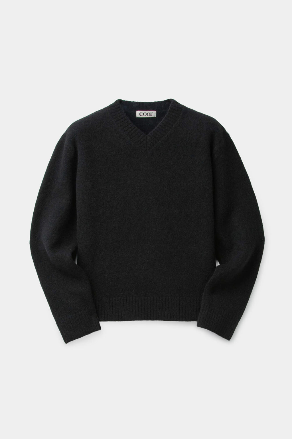 Coor - Wool Blend Hairy V-Neck Sweater (Black) product image 1 | TRAB K-Fashion Australia