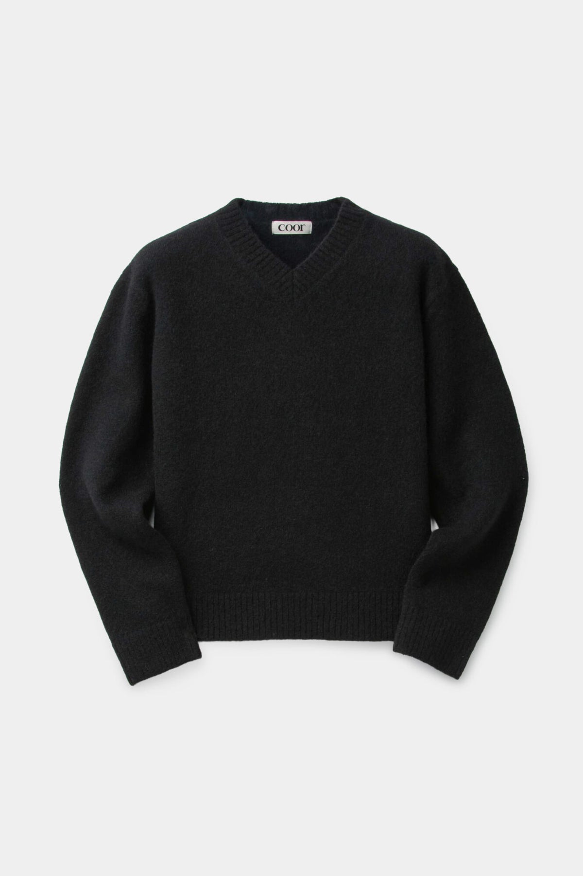 Coor - Wool Blend Hairy V-Neck Sweater (Black) product image 1 | TRAB K-Fashion Australia