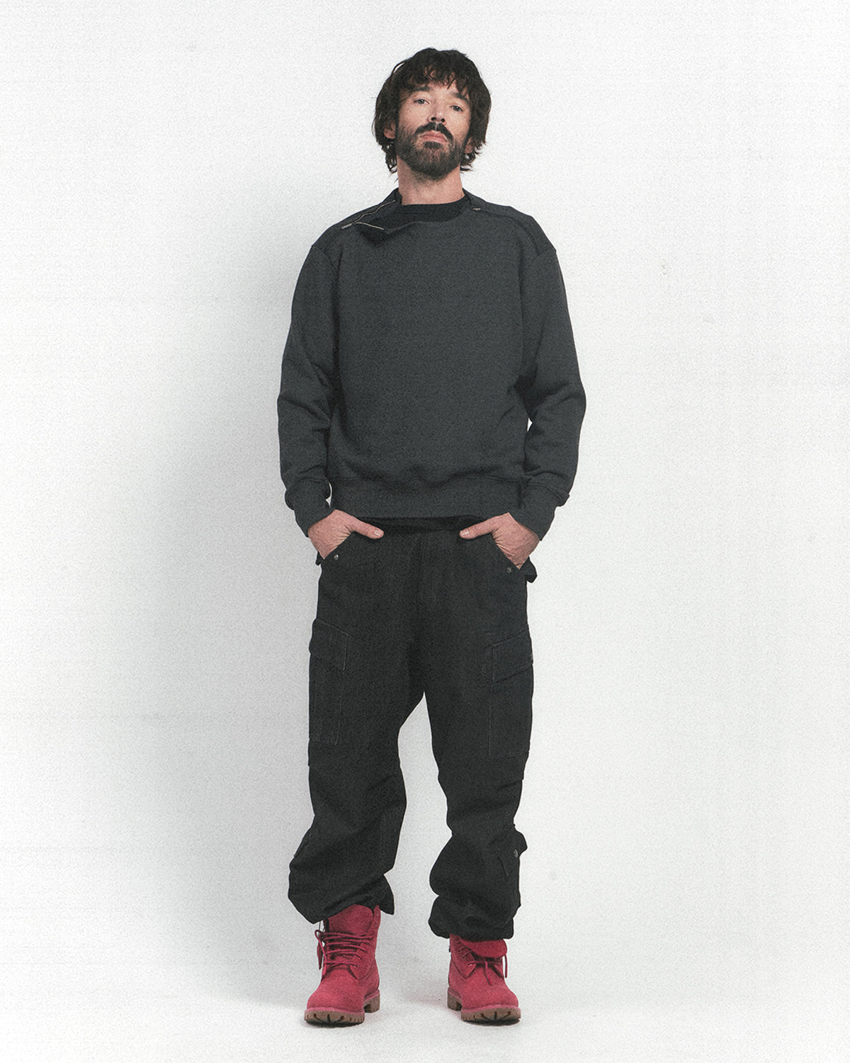 Eastlogue - Army Double Zip Sweat Shirts (Charcoal) product image 1 | TRAB K-Fashion Australia