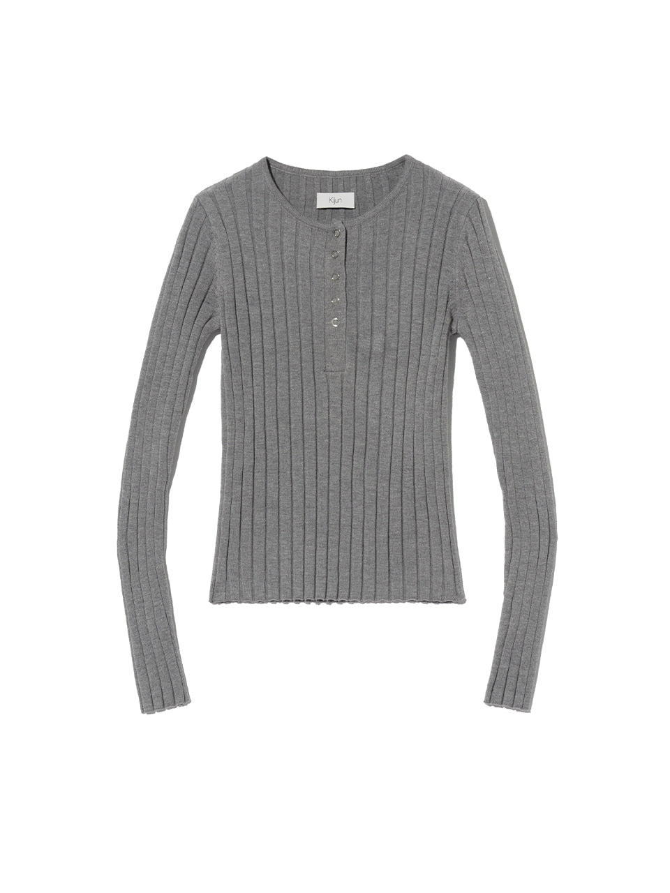 Kijun - Henry Neck Knit Top (Melange Grey) product image 4 | TRAB K-Fashion Australia