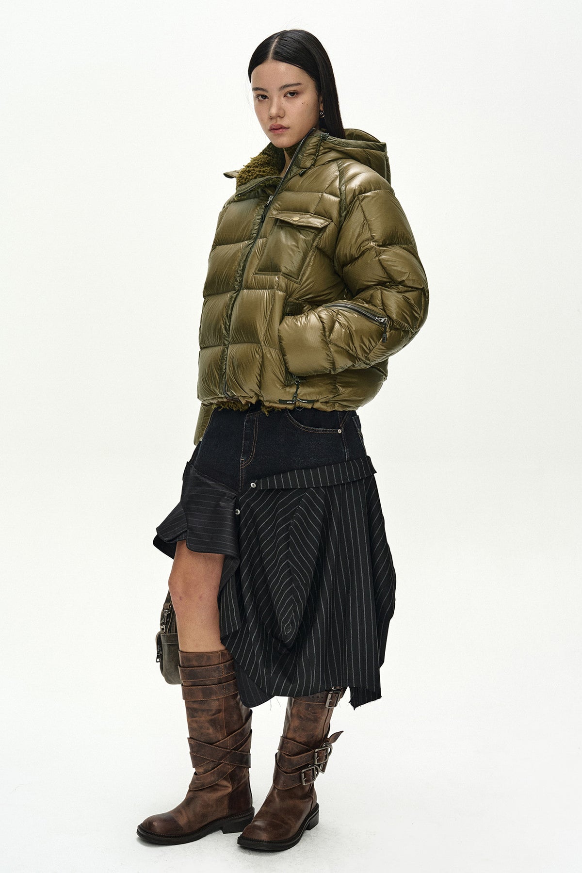 Andersson Bell - Reworked Denim Panel Wrap Skirt (Black) product image 9 | TRAB K-Fashion Australia