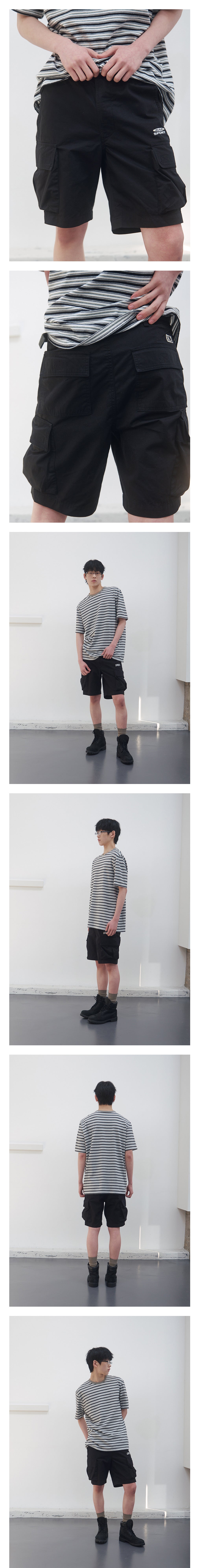 Kijun - Logo Cargo Shorts (Black) product image 1 | TRAB K-Fashion Australia