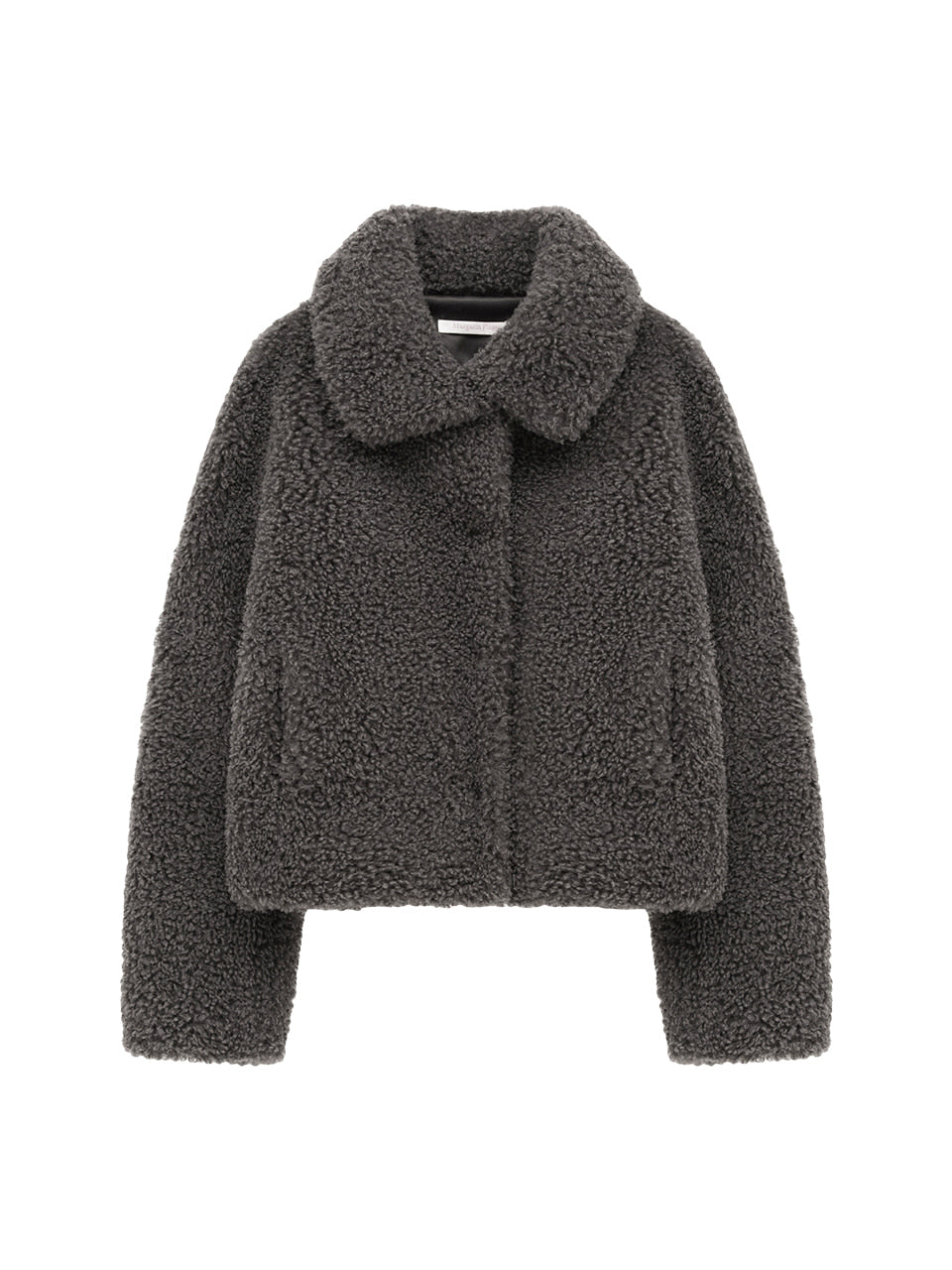 Margarin Fingers - Boucle Hidden Snap Fur Jacket (Charcoal) product image 2 | TRAB K-Fashion Australia