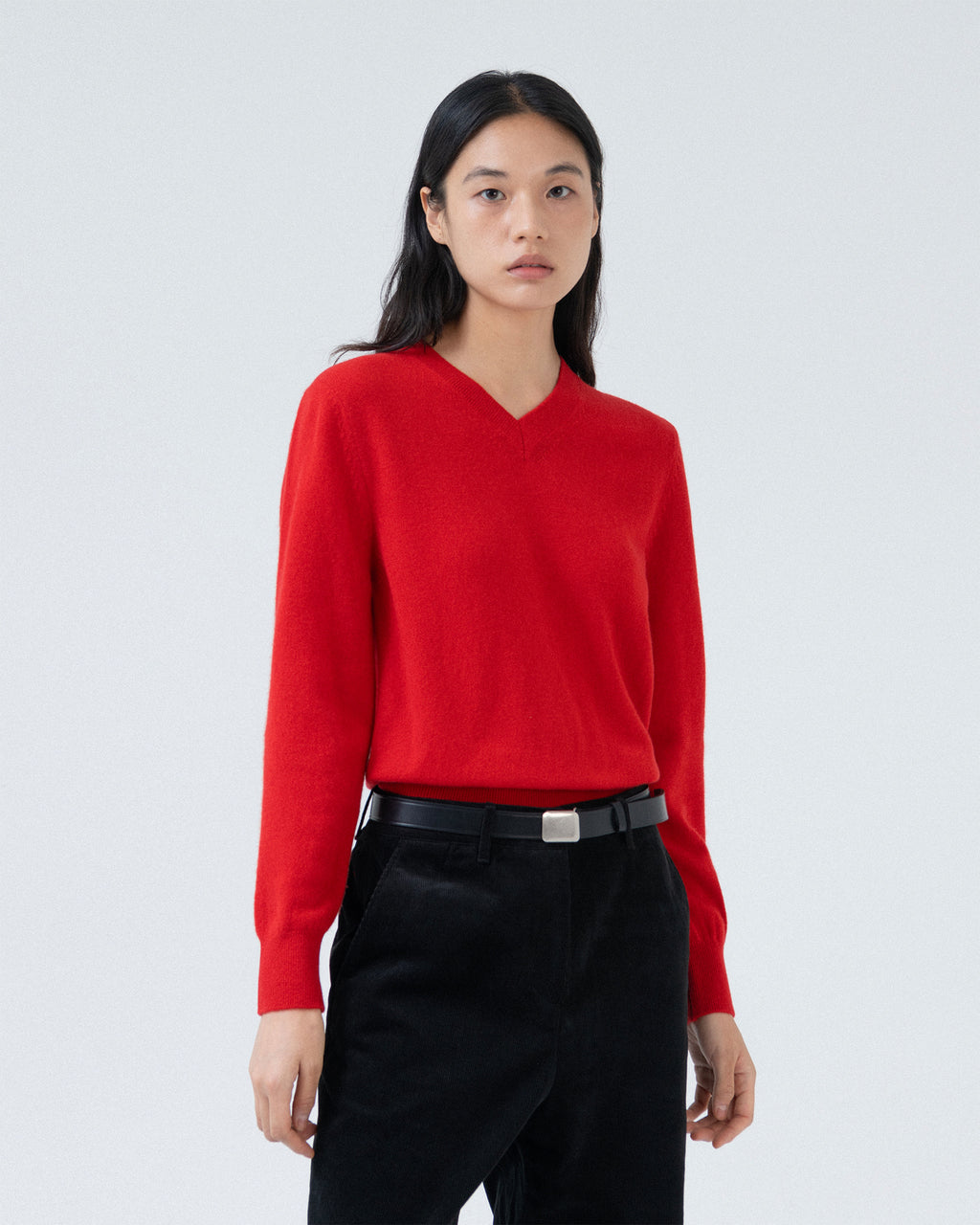 Brownyard - Extra Super Fine V Neck Knit (Red) product image 3 | TRAB K-Fashion Australia