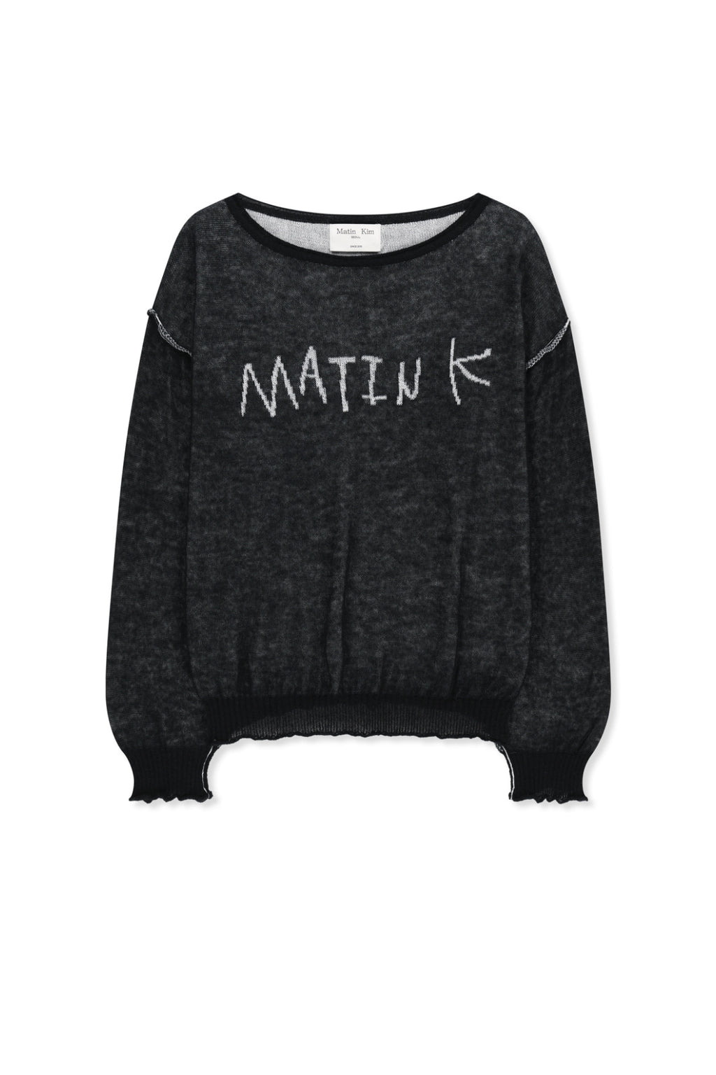 Matin Kim - Matin Dual Tone Knit Pullover (Black) product image 1 | TRAB K-Fashion Australia