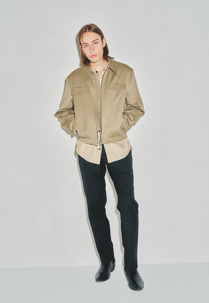 Tonywack - Super Fine Wool Double Pocket Zip Blouson (Beige) product image 5 | TRAB K-Fashion Australia