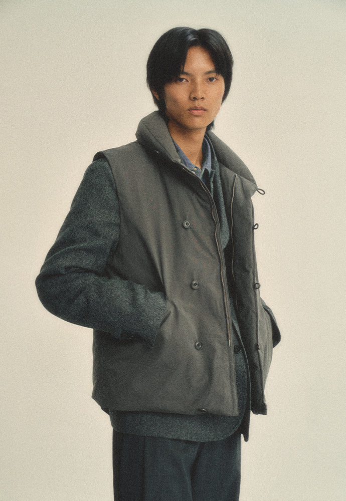 Art if acts - Shawl Collar Down Vest (Charcoal) product image 4 | TRAB K-Fashion Australia