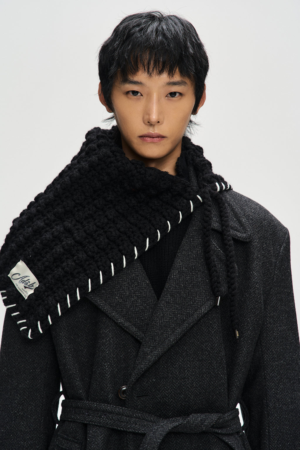 Andersson Bell - Chunky Wool-Blend Hand Knitted Scarf (Black) product image 3 | TRAB K-Fashion Australia