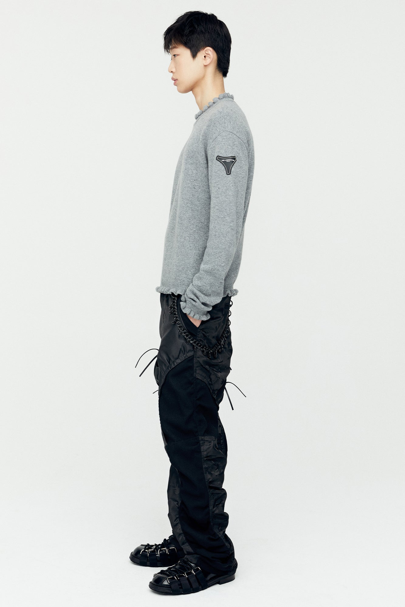 Andersson Bell - Flower Rib Crew-Neck Sweater (Grey) product image 4 | TRAB K-Fashion Australia
