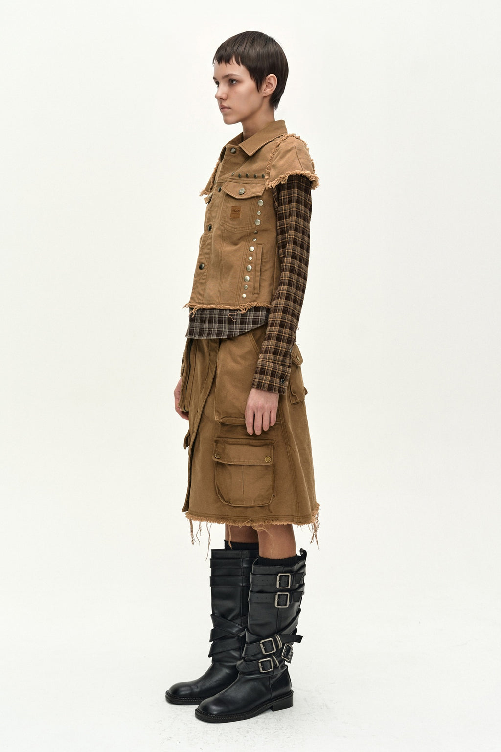Andersson Bell - Cargo Pocket Wrap Skirt (Brown) product image 4 | TRAB K-Fashion Australia