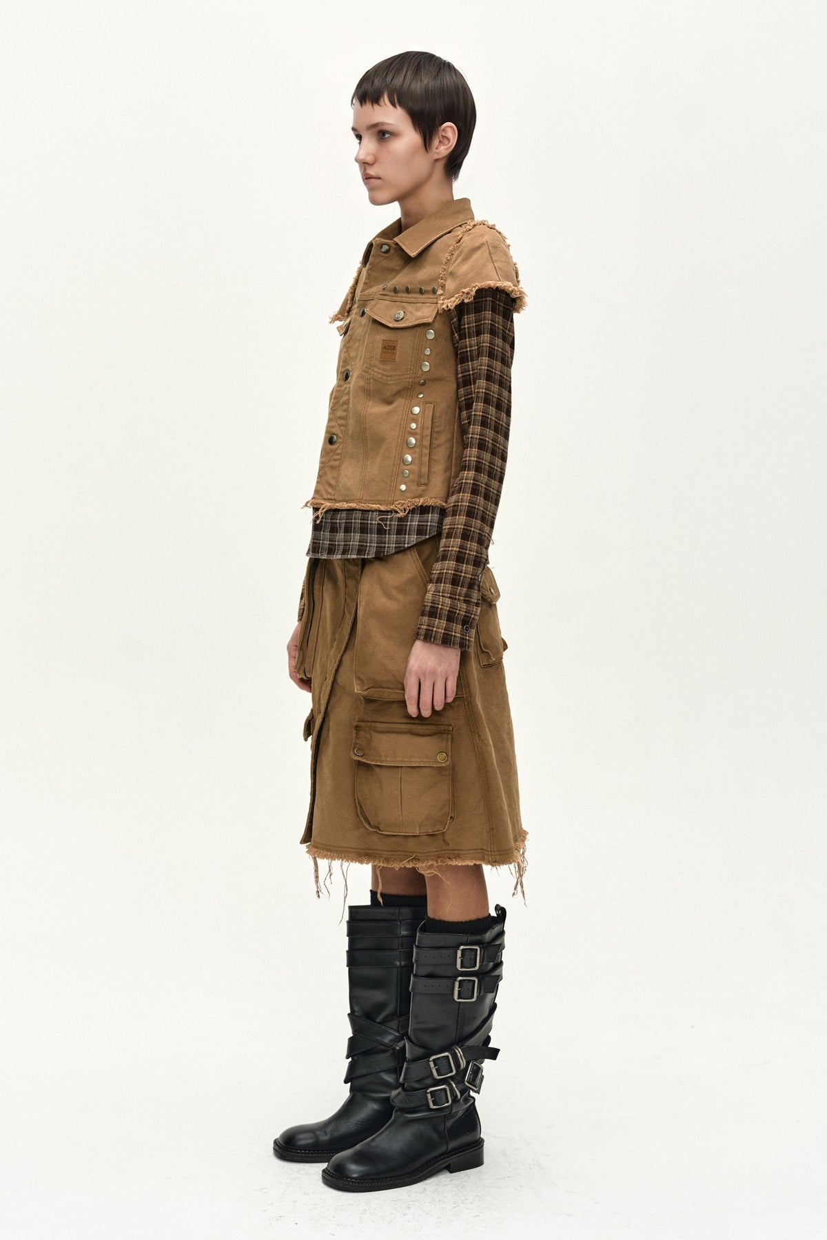 Andersson Bell - Cargo Pocket Wrap Skirt (Brown) product image 4 | TRAB K-Fashion Australia