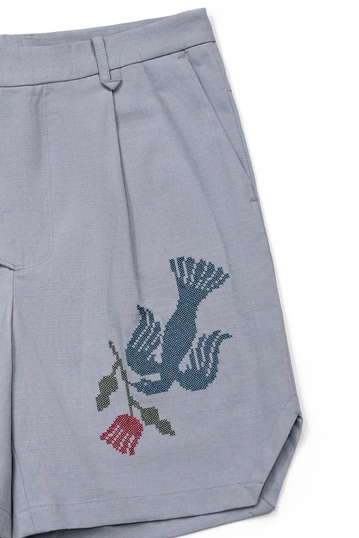 Ioedle - Migratory Bird Cross-Stitch Shorts (Sky Blue) product image 6 | TRAB K-Fashion Australia
