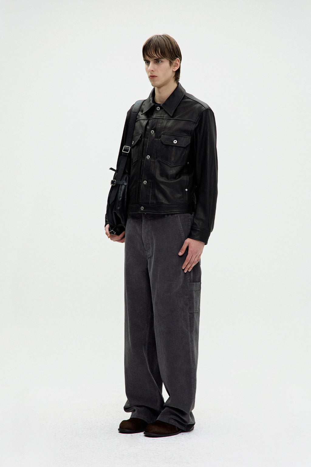 Coor - Goat Skin Pocket Trucket Jacket (Black) product image 3 | TRAB K-Fashion Australia