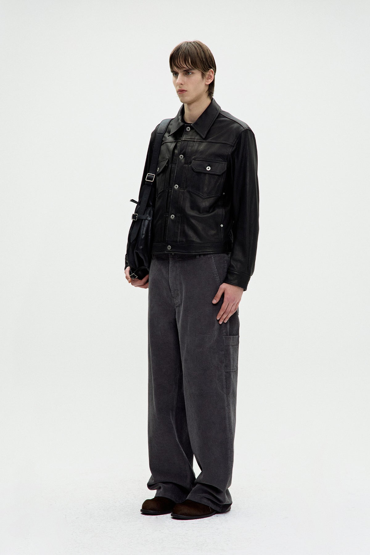 Coor - Goat Skin Pocket Trucket Jacket (Black) product image 3 | TRAB K-Fashion Australia