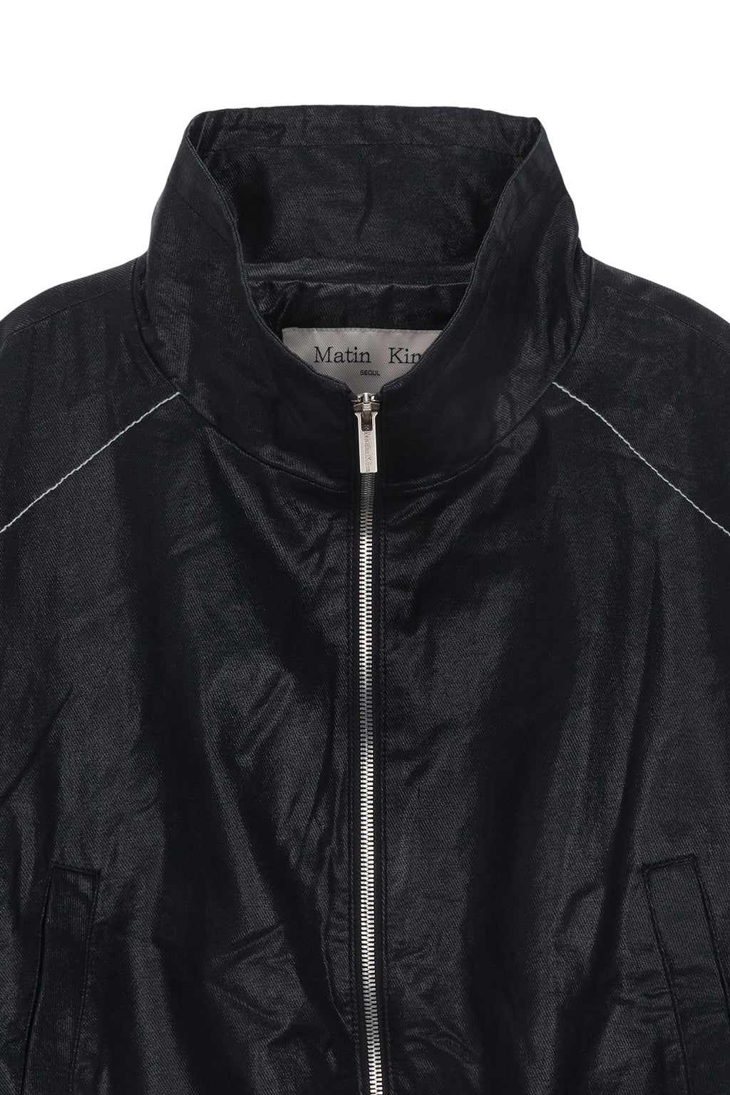 Matin Kim - Matin Rough Coating Crop Bomber (Navy) product image 3 | TRAB K-Fashion Australia