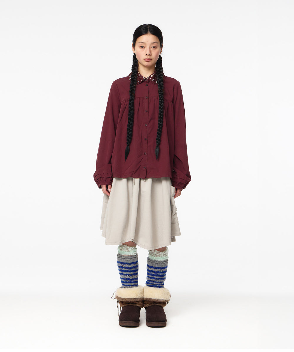 Coyseio - Graphic Round Collar Shirt (Wine) product image 10 | TRAB K-Fashion Australia