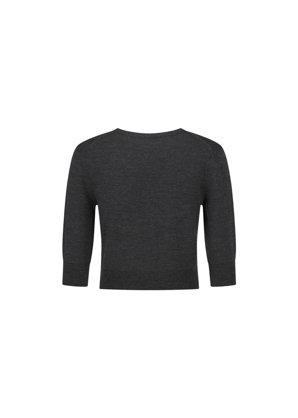 Amomento - Wool V-neck Crop Cardigan (Charcoal) product image 3 | TRAB K-Fashion Australia