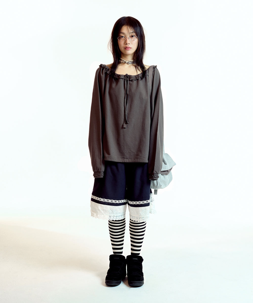 Coyseio - Drawstring Long Sleeve (Charcoal) product image 10 | TRAB K-Fashion Australia