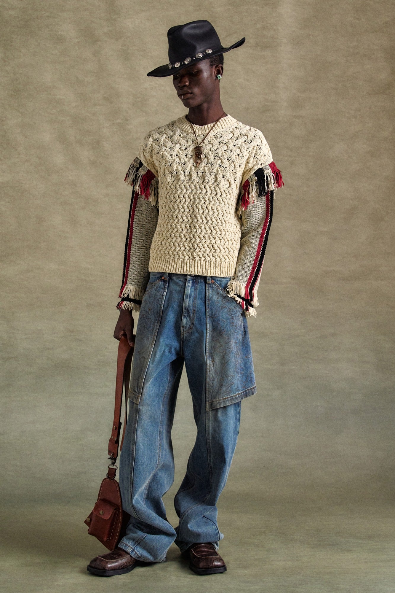 Andersson Bell - Embroidery Wrap Jeans (Washed Blue) product image 1 | TRAB K-Fashion Australia