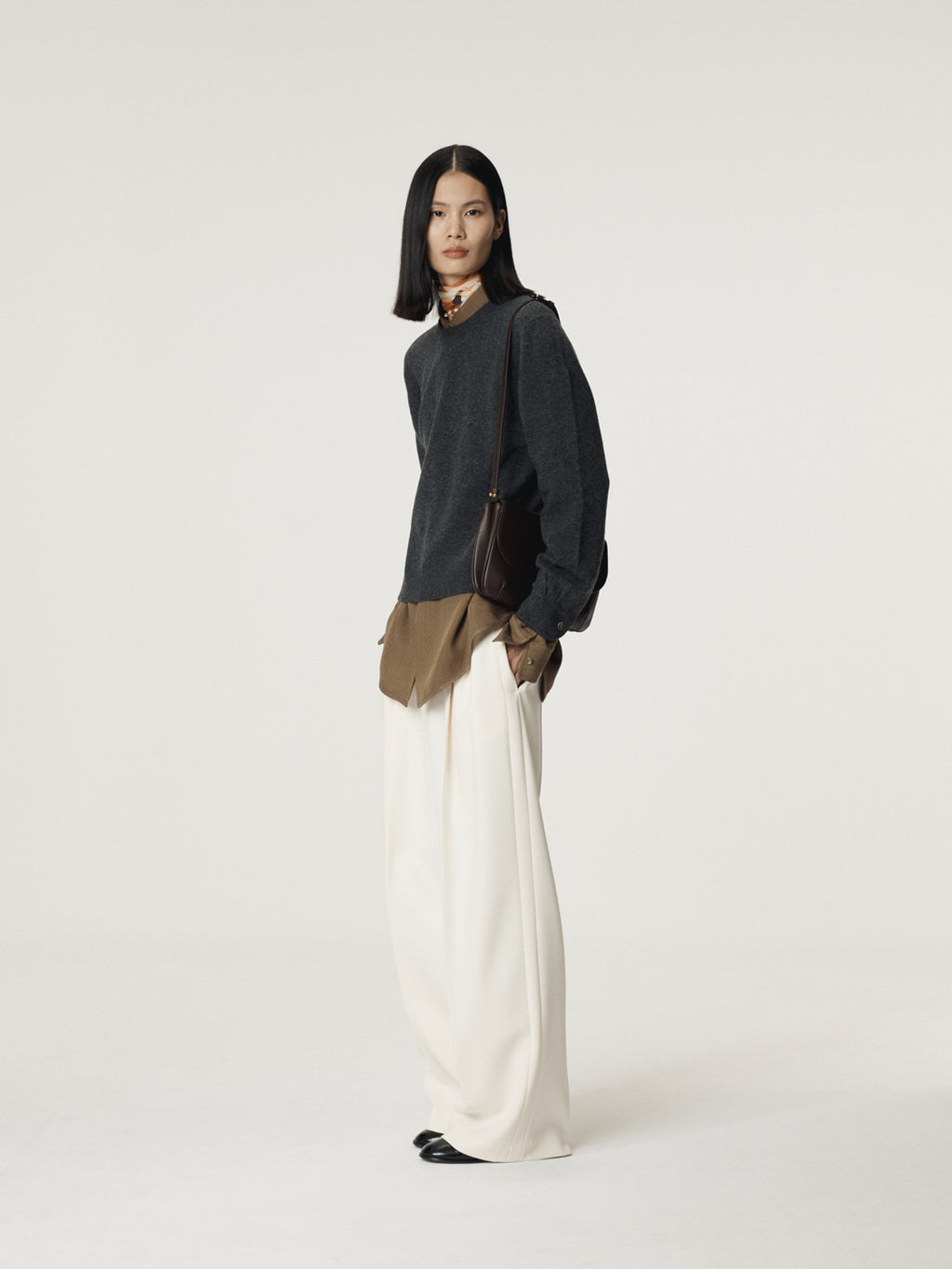 Recto - Shirt Cuffs Detail Knit Top (Charcoal Grey) product image 4 | TRAB K-Fashion Australia