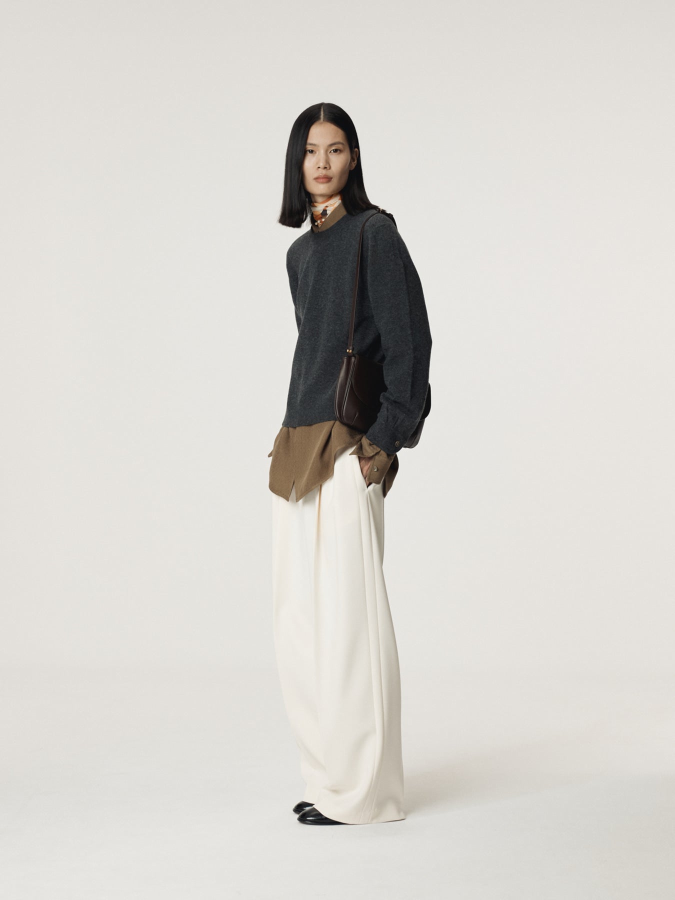 Recto - Shirt Cuffs Detail Knit Top (Charcoal Grey) product image 4 | TRAB K-Fashion Australia