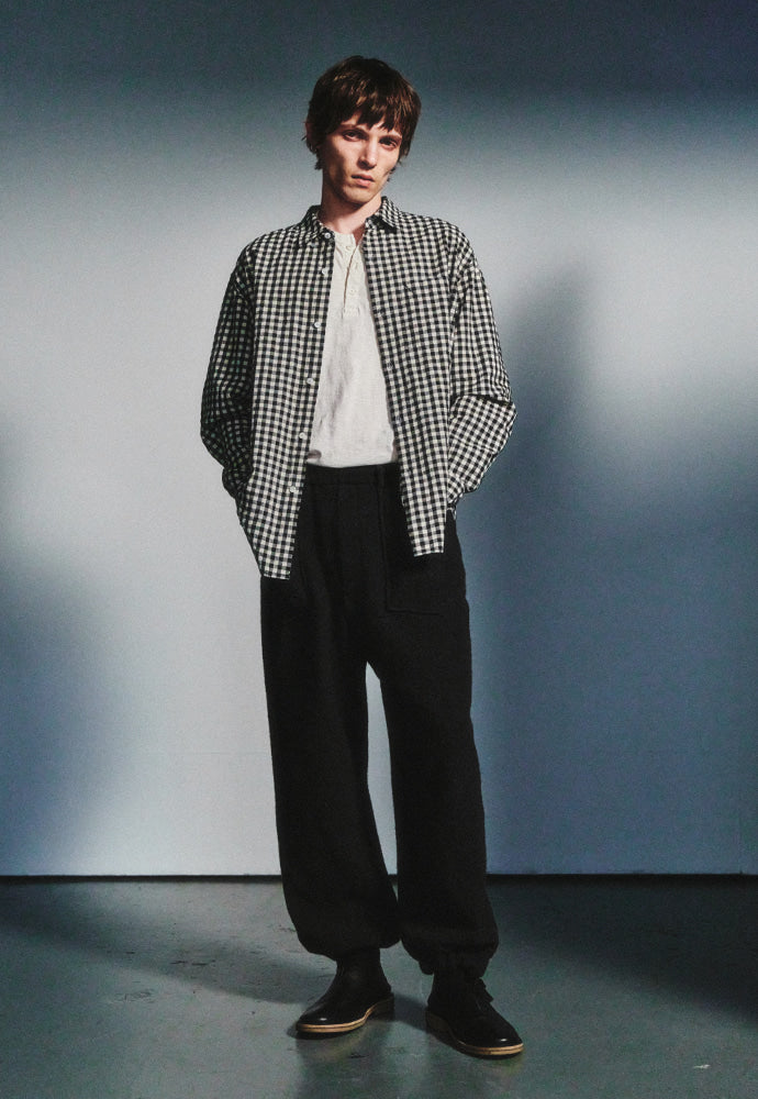 Art if acts - Gingham Check Oxford Shirt (Cream/Black) product image 4 | TRAB K-Fashion Australia