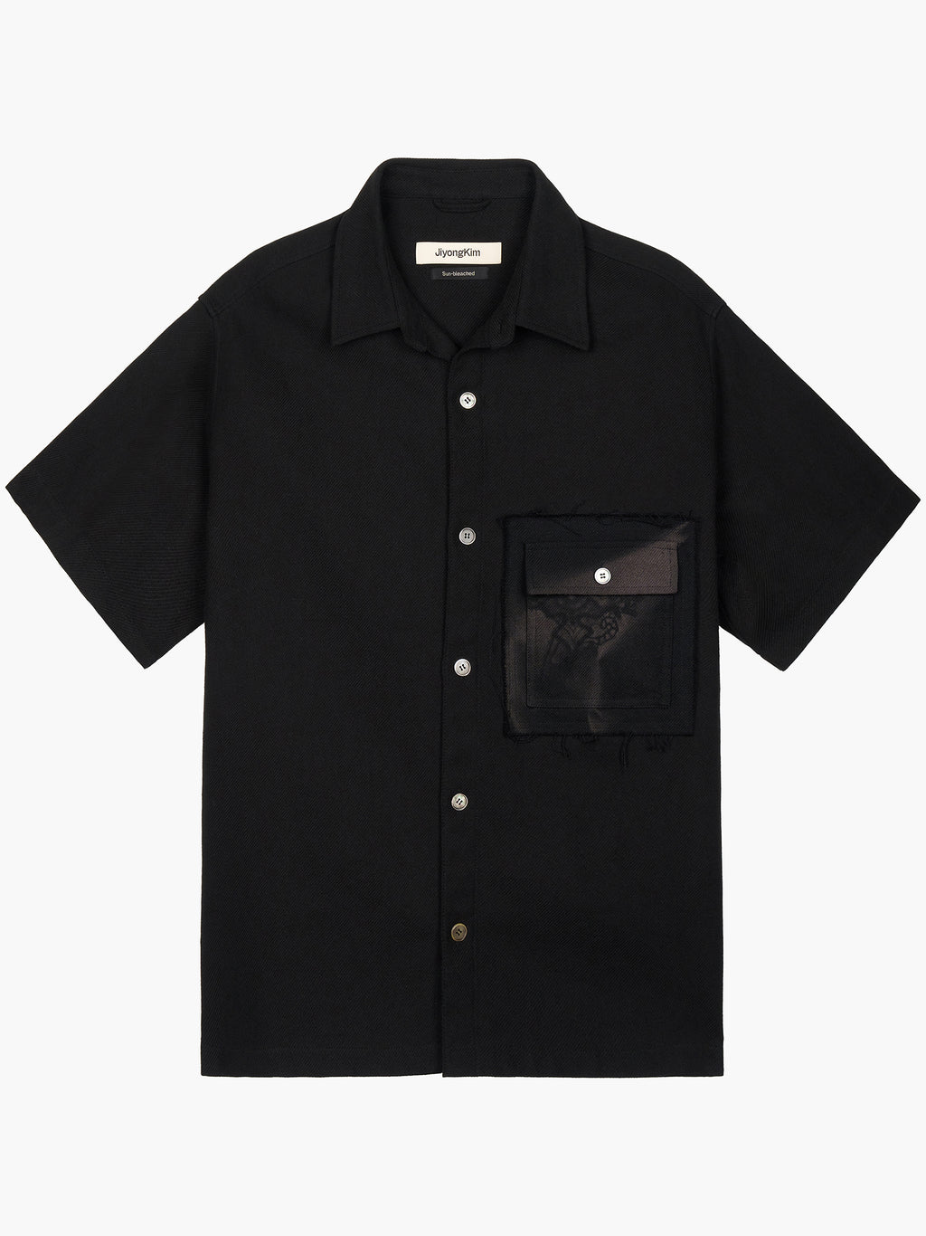Jiyong Kim - Sun-Bleached Patch Pocket Shirt (Black) product image 3 | TRAB K-Fashion Australia