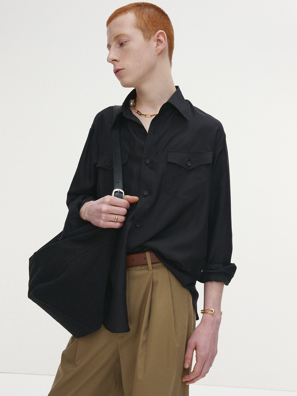 Tonywack - Silk Double Pocket Shirt (Black) product image 5 | TRAB K-Fashion Australia