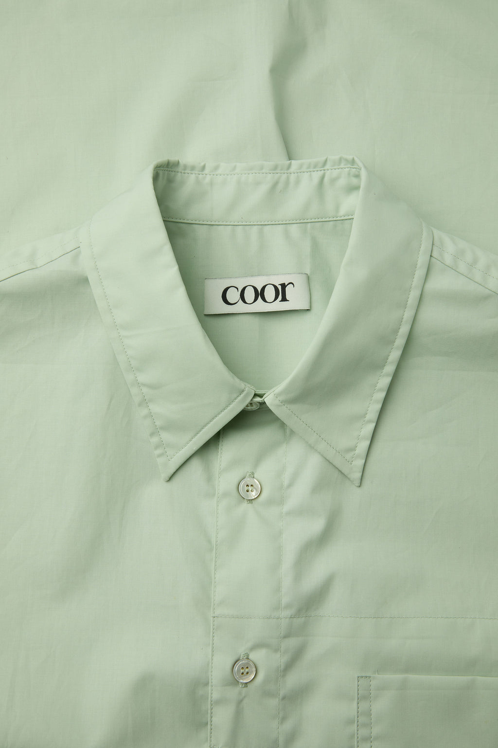 Coor - One Pocket Papery Cotton Half Shirt (Mint) product image 5 | TRAB K-Fashion Australia