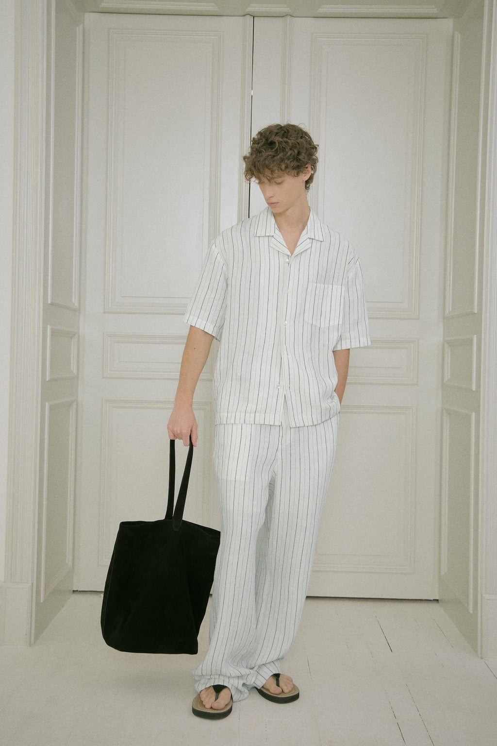 Stu - Stripe Linen Pants (White) product image 13 | TRAB K-Fashion Australia