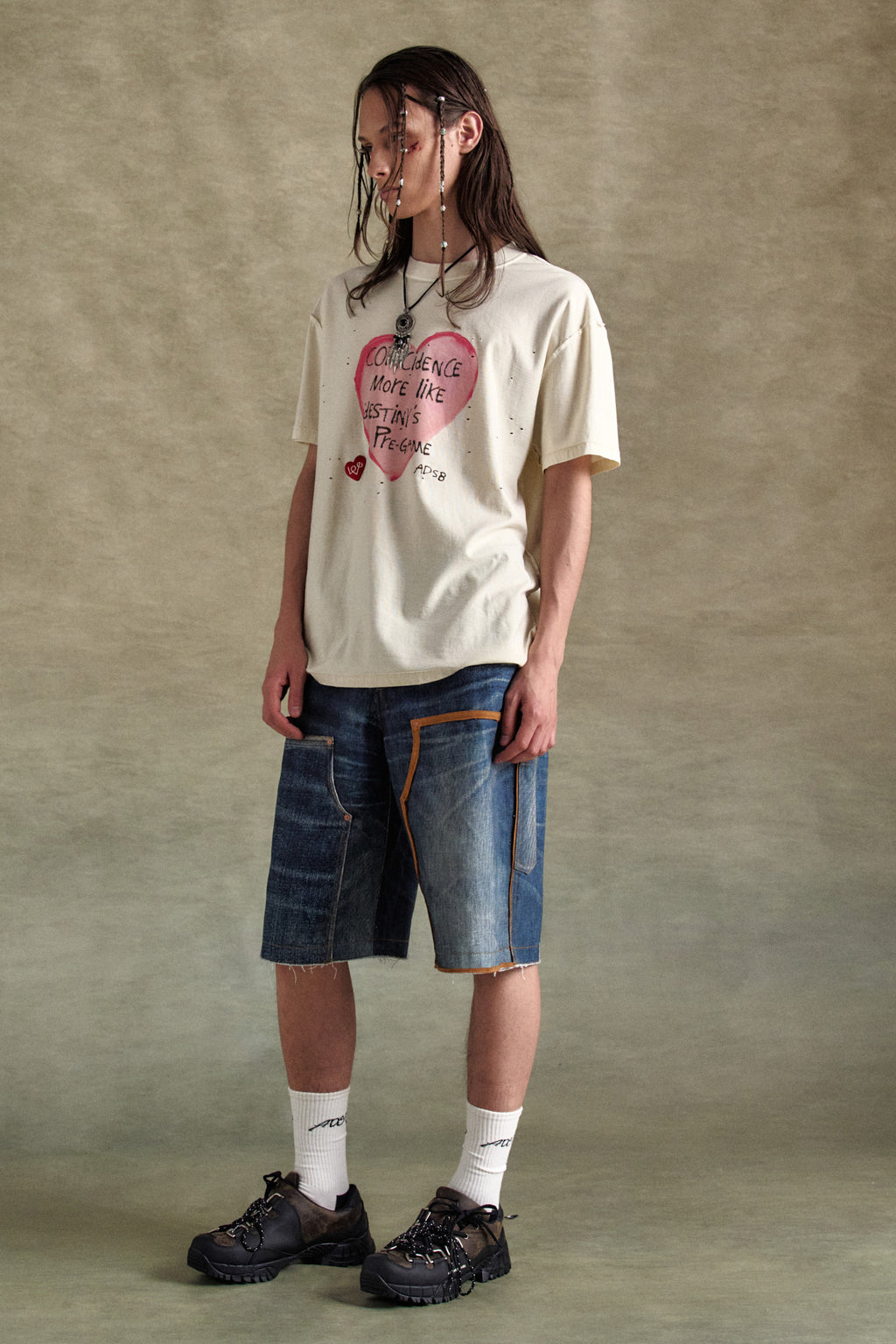 Andersson Bell - Unisex Heart Message T-Shirt (Ecru) product image 7 | TRAB K-Fashion Australia